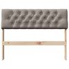 vidaXL T&ecirc;te de lit capitonn&eacute;e Taupe 100 cm Pin massif