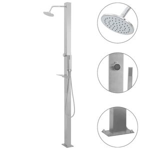 vidaXL Douche d'ext&eacute;rieur Acier inoxydable Droit