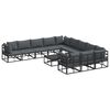 vidaXL Ensemble de canap&eacute; de jardin 12 pc Noir Aluminium