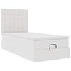 VidaXL Lit ottoman avec matelas blanc 90x200 cm similicuir