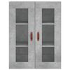 vidaXL Buffet haut Gris b&eacute;ton 69,5x34x180 cm Bois d'ing&eacute;nierie
