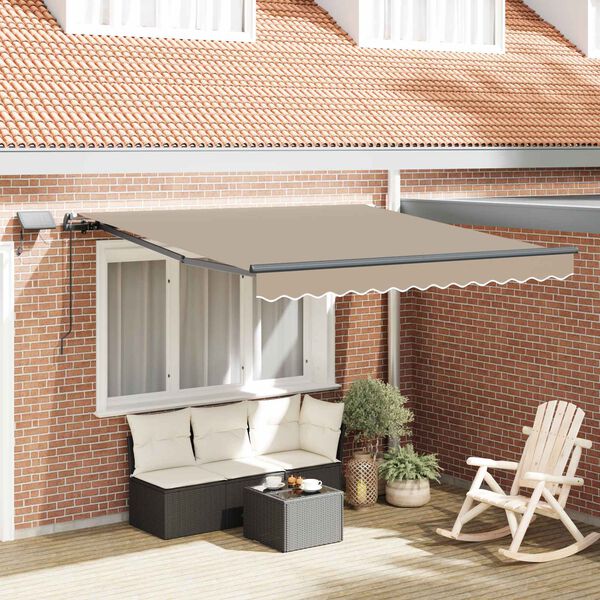vidaXL Auvent R&eacute;tractable Blanc 350 x 250 cm tissu