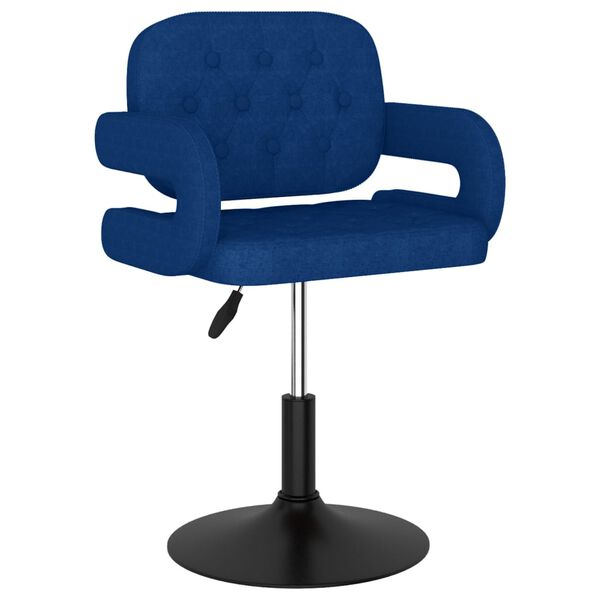 vidaXL Chaise pivotante de salle &agrave; manger Bleu Tissu