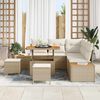 vidaXL Ensemble de canap&eacute; de jardin avec coussin Beige Poly rotin