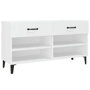 vidaXL Armoire &agrave; chaussures Blanc 102x35x55 cm Bois d'ing&eacute;nierie