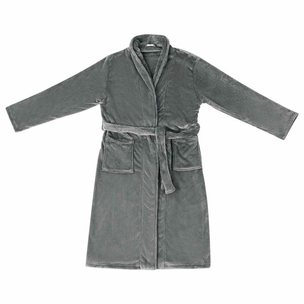 vidaXL Robe de bain sans capuche Gris fonc&eacute; l Flanelle