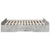 vidaXL Cadre de lit avec tiroirs sans matelas gris b&eacute;ton 150x200 cm