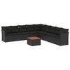 vidaXL Salon de jardin 10 pcs avec coussins noir r&eacute;sine tress&eacute;e