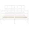 vidaXL Cadre de lit sans matelas blanc 140x190 cm bois massif