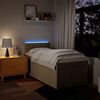 vidaXL Sommier &agrave; lattes de lit avec matelas Cr&egrave;me 80x200 cm Tissu