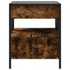 vidaXL Table de chevet avec LED infini ch&ecirc;ne fum&eacute; 40x40x51 cm