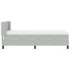 vidaXL Lit &agrave; ressorts avec matelas Gris clair 190 x 90 cm Velours