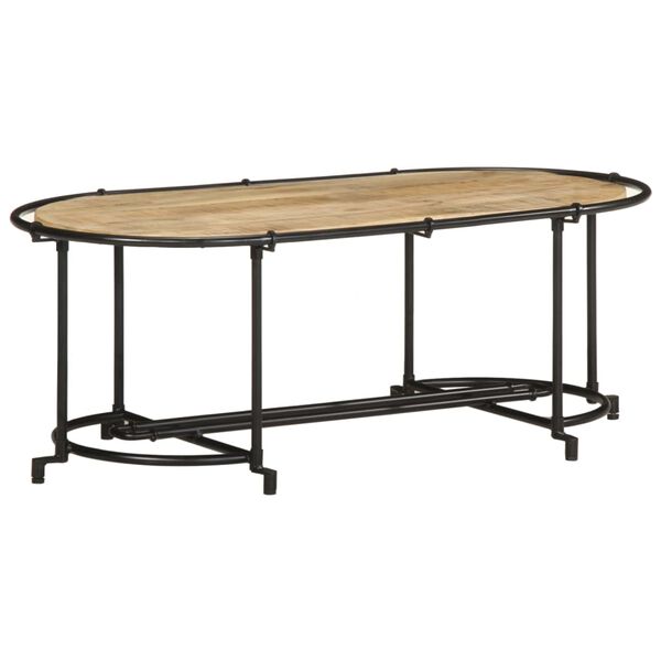 vidaXL Table basse 110x55x40 cm bois de manguier massif brut