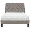vidaXL Lit avec matelas taupe 100x200 cm tissu
