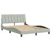 vidaXL Cadre de lit avec LED sans matelas Hanko gris clair 140x190cm velours