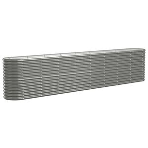 vidaXL Lit sur&eacute;lev&eacute; de jardin Acier galvanis&eacute; 332x40x68 cm gris