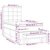 vidaXL Sommier &agrave; lattes de lit et matelas Cr&egrave;me 90x190 cm Tissu