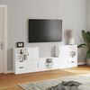 vidaXL Meubles TV 5 pcs avec rangement ODDA blanc bois de pin massif