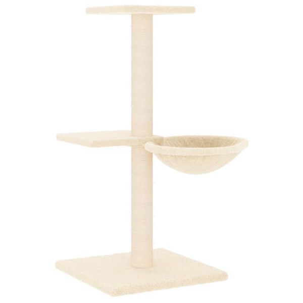 vidaXL Arbre &agrave; chat avec griffoirs en sisal cr&egrave;me 72 cm