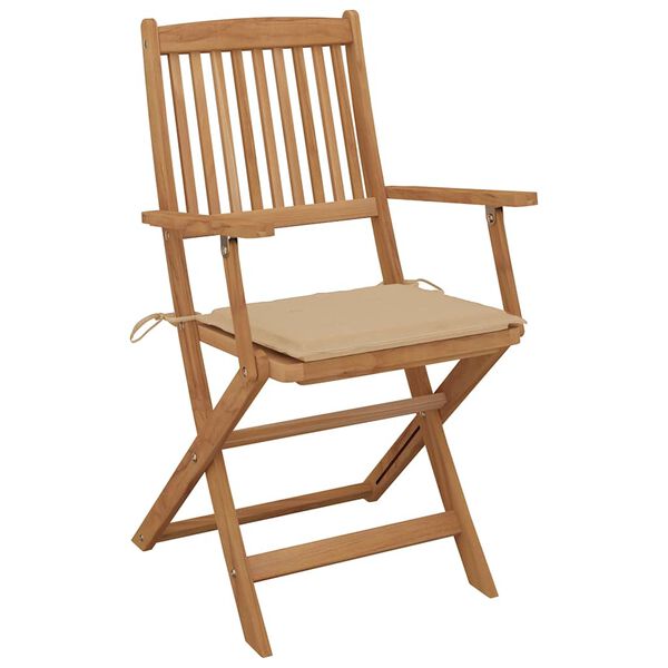 vidaXL Chaises pliables de jardin lot de 8 avec coussins Bois d'acacia