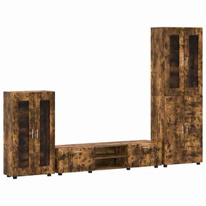 vidaXL Ensemble meuble TV FLORIN 3 pc Ch&ecirc;ne fum&eacute; Bois d'ing&eacute;nierie