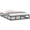 vidaXL Cadre de lit sans matelas gris 135x190 cm bois massif