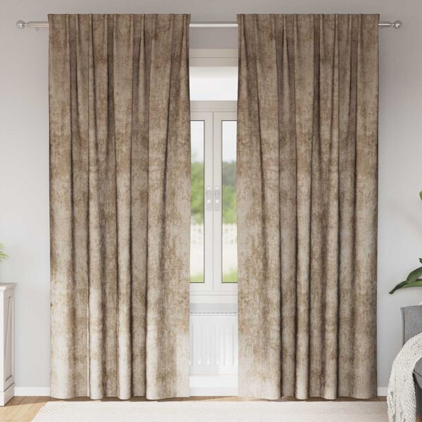vidaXL Rideaux en velours 2 pcs Champagne 260 x 140 cm Velours