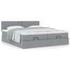 VidaXL Cadre de lit ottoman et matelas gris clair 180x200cm tissu