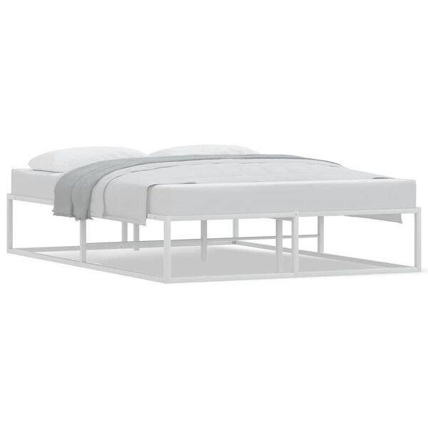 vidaXL Cadre de lit sans matelas blanc 140x200 cm métal