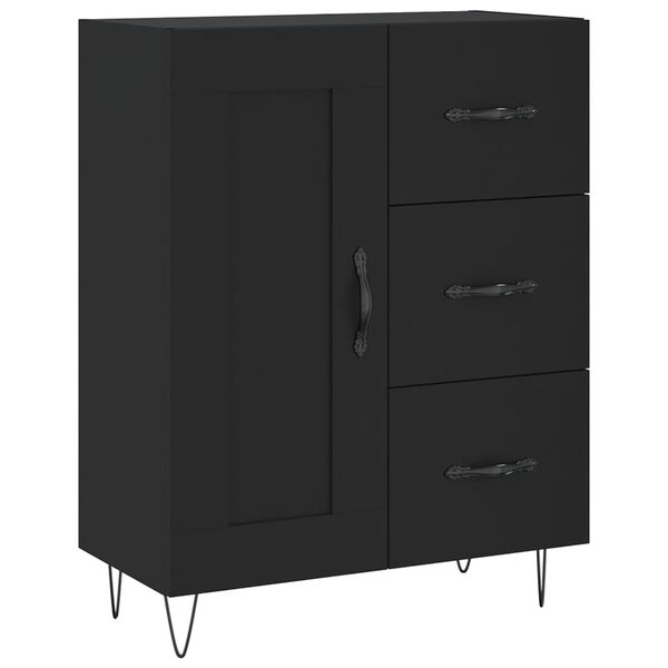 vidaXL Buffet noir 69,5x34x90 cm bois d'ing&eacute;nierie