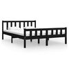 vidaXL Cadre de lit sans matelas noir bois massif