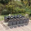 vidaXL Ensemble &agrave; manger de jardin coussins 13 pcs R&eacute;sine tress&eacute;e Gris