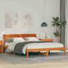 vidaXL Cadre de lit avec t&ecirc;te de lit Brun cire 140 x 200 cm Pin massif