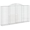 vidaXL Paniers &agrave; gabions arqu&eacute;s 3 pcs 300x30x160/180 cm fer galvanis&eacute;