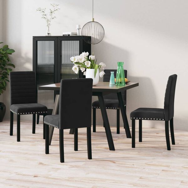 vidaXL Chaises &agrave; manger lot de 4 noir velours