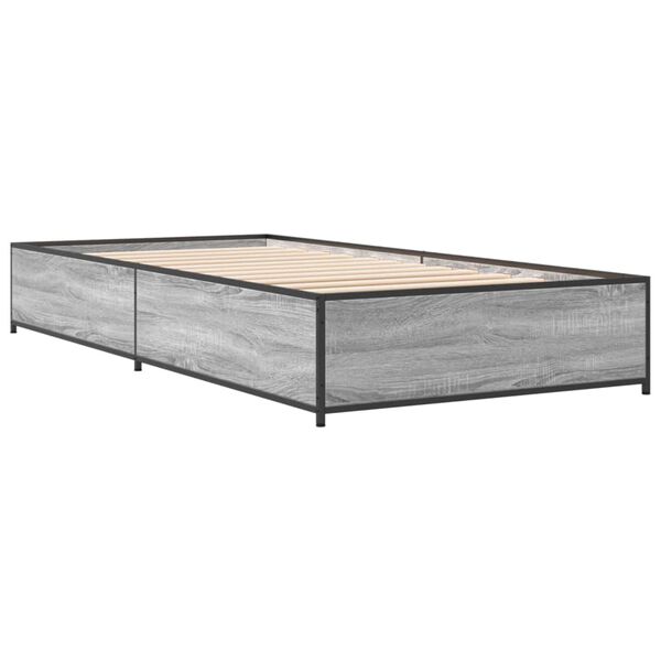vidaXL Cadre de lit sans matelas sonoma gris 90x190 cm