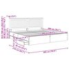 vidaXL Cadre de lit Ch&ecirc;ne fum&eacute; 200 x 200 cm Bois Ing&eacute;nierie