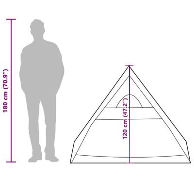 vidaXL Tente de camping en A 2 personnes tissu occultant imperméable