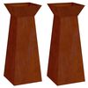 vidaXL Jardini&egrave;re &agrave; pilier 2 pcs Argent 40 x 40 x 100 cm Acier patin&eacute;