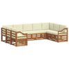 vidaXL Ensembles de canap&eacute;s avec coussin 9 pcs Naturel et Cr&egrave;me