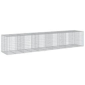 vidaXL Panier gabion avec couvercle 550x100x100 cm fer galvanis&eacute;