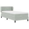 vidaXL Lit &agrave; ressorts avec matelas Gris clair 90 x 190 cm Velours