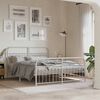 vidaXL Cadre de lit m&eacute;tal sans matelas et pied de lit blanc 160x200 cm