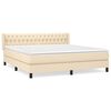 vidaXL Sommier &agrave; lattes de lit avec matelas Cr&egrave;me 180x200 cm Tissu