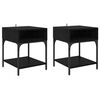 vidaXL Table de chevet 2 pcs Ch&ecirc;ne noir 40 x 40 x 50 cm