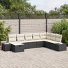 vidaXL Ensemble de canap&eacute; de jardin 8 pcs Noir Poly rotin