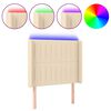vidaXL T&ecirc;te de lit &agrave; LED Cr&egrave;me 93x16x118/128 cm Tissu