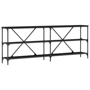 vidaXL Table console Ch&ecirc;ne noir 200 x 30 x 75 cm Bois d'ing&eacute;nierie