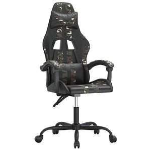 vidaXL Chaise de jeu Noir et camouflage Similicuir