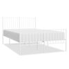 vidaXL Cadre de lit m&eacute;tal sans matelas et pied de lit blanc 120x190 cm